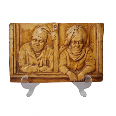 Декоративное фарфоровое панно "Мужчина и женщина", 22,5см x 14,5см, Германия, 1960-70гг.