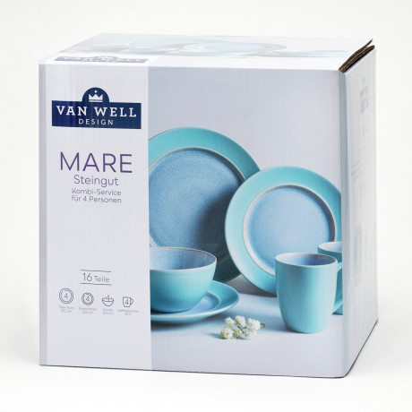 Van Well Van Well Kombiservice Mare 16-tlg. MARE blau Комбинированный сервиз Van Well Mare 16 шт. МАРЕ