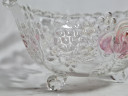 Фруктовница винтажная большая Walther Glas "Роза" на ножках, стекло, 21 см, Германия, 1970-80гг.