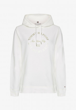 Tommy Hilfiger METALLIC ROUNDALL HOODIE Hoodie ecru Толстовка с капюшоном METALLIC ROUNDALL Толстовка с капюшоном экрю