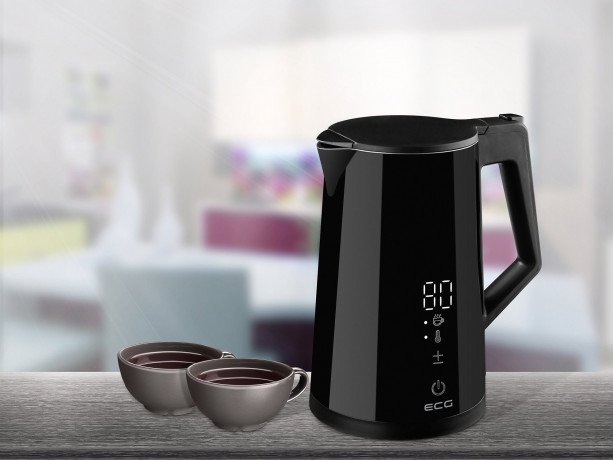 ECG ECG Wasserkocher RK 1893 Digitouch Black, 1,7 l, 2200 W, 5 Temperaturmodi, Hochwertige STRIX-Technologie  ЭКГ-чайник RK 1893 Digitouch Black, 1,7 л, 2200 Вт, 5 температурных режимов, качественная технология STRIX