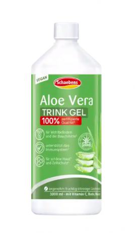 Schaebens Aloe Vera Trink Gel 1000 ml, Питьевой гель алоэ вера с витамином C, биотином и ниацином, 1000 мл