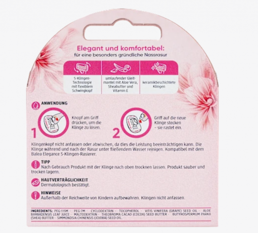 Balea Rasierklingen Elegance, 4 St Лезвия для бритвы Elegance, 4 шт.