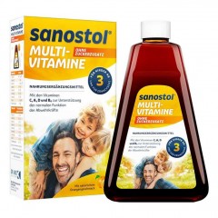 Sanostol ohne Zuckerzusatz 230ml , Саностол Мультиватаминный БЕЗ сахара для детей с 3ех лет, 230 мл
