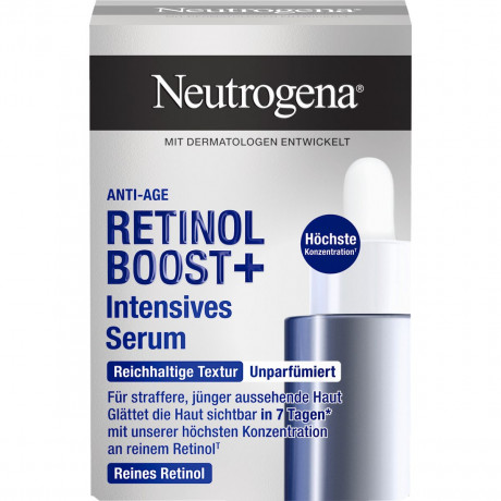Neutrogena Retinol Boost+ Intensives Serum, 30 ml, Neutrogena Retinol Boost+ Интенсивная ночная сыворотка с чистым ретинолом, 30 мл