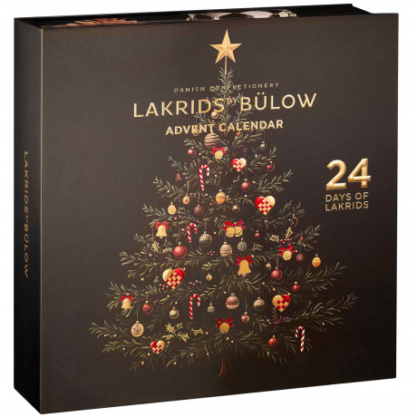Lakrids by Buelow Adventskalender, Lakrids by Buelow премиальный адвент-календарь 2026 с лакрицей в шоколаде, 24 окошка, 345 г