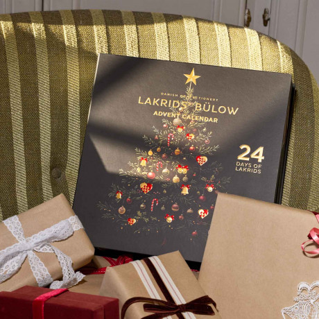 Lakrids by Buelow Adventskalender, Lakrids by Buelow премиальный адвент-календарь 2026 с лакрицей в шоколаде, 24 окошка, 345 г