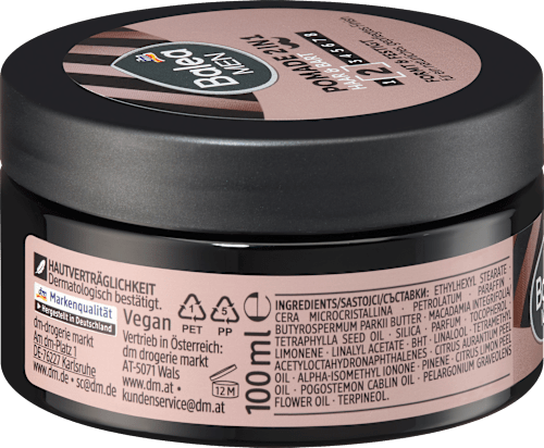 Balea MEN Pomade Haar & Bart 2in1, 100 ml, Помада 2 в 1 для укладки волос и бороды с маслом макадамии, 100 мл