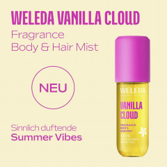 WELEDA Fragrance Body &amp; Hair Mist Vanilla Cloud, 95 ml, Ароматический спрей для тела и волос Vanilla Cloud со сладкими ванильными нотами, 95 мл