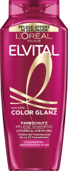 L'Oreal Paris Elvital Color Glanz Pflege Farbschutz Shampoo, 400 ml, Шампунь с витамином Cg и UVB-фильтром для окрашенных волос, защита блеска цвета, 400 мл