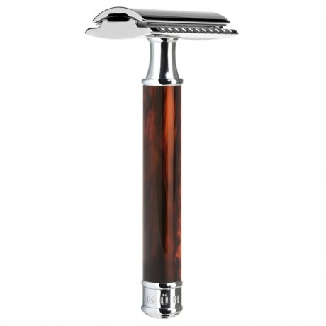 Muhle TRADITIONAL Rasierhobel geschlossener Kamm, Griffmaterial Edelharz schildpatt ТРАДИЦИОННАЯ безопасная бритва с закрытым гребнем, материал рукоятки высококачественная смола черепахового цвета