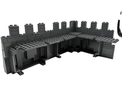 LEGO LEGO MOC Ritter Burg Schloss Mauer 2 Mauerteile und 1 Eckteil - dunkelgrau - 133 Teile LEGO MOC Knight Castle Wall 2 части стены и 1 угловая часть - темно-серый - 133 детали