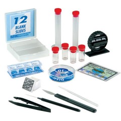 Edu-Toys Mikroskop im Handkoffer mit extra Experimentierzubehorpaket Микроскоп в переносном футляре с дополнительным комплектом экспериментальных принадлежностей.