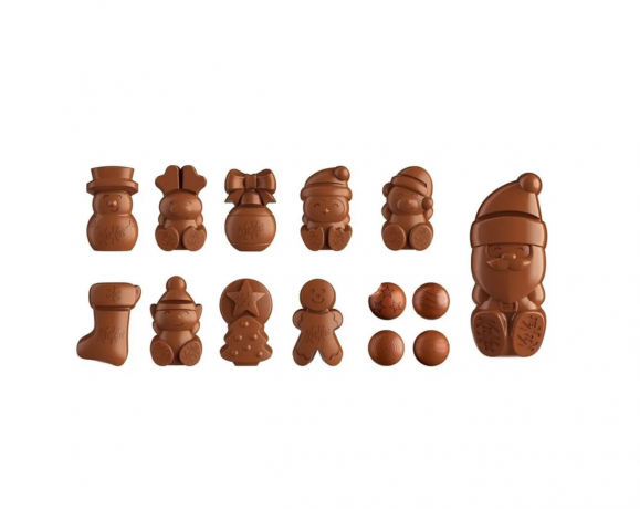 KitKat Adventskalender Адвент-календарь 2025, 24 шоколадные фигурки с хрустящими вафлями, 41см х 28см, 208 грамм