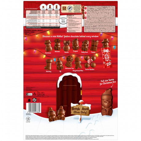 KitKat Adventskalender, KitKat 3D адвент-календарь 2026 с шоколадно-вафельными фигурками, 24 окошка, 208 г