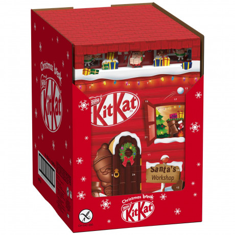 KitKat Adventskalender, KitKat 3D адвент-календарь 2026 с шоколадно-вафельными фигурками, 24 окошка, 208 г