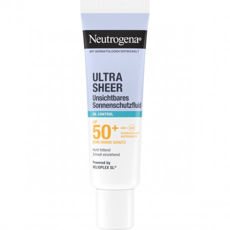Neutrogena Ultra Sheer Unsichtbares Oil Control Sonnenschutzfluid LSF 50+, 50 ml, Neutrogena Ultra Sheer Oil Control Невидимый солнцезащитный флюид для лица SPF 50+ с матирующим эффектом, 50 мл