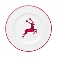 Gmundner Keramik Gmundner Keramik Rubinroter Hirsch Dessertteller / Fruhstucksteller Gourmet d: 22 cm / h: 2,2 cm Gmundner Ceramic Ruby Red Deer Тарелка для десерта / Тарелка для завтрака Gourmet d: 22 см / высота: 2,2 см