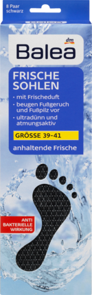 Balea (Балеа) Ультратонкие стельки - чёрные - Размер: 39-41, 8 Пара, 16 шт
