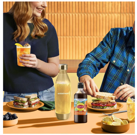 Sodastream drink mix Lipton Zero Pfirsich Ice Tea 440ml x 4st, Сироп для газированной воды, без сахара, концентрат холодного чая со вкусом персика, набор 4 шт х 440 мл