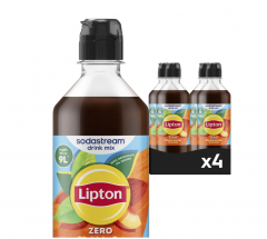 Sodastream drink mix Lipton Zero Pfirsich Ice Tea  440ml x 4st, Сироп для газированной воды, без сахара, концентрат холодного чая со вкусом персика, набор 4 шт х 440 мл 