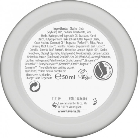LAVERA Deocreme Natural & Strong, 50 ml, Лавера Дезодорант-крем Натуральная Защита, био-женьшень и минералы, 48ч эффект, 50 мл