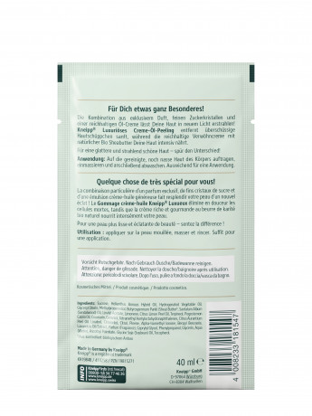 Kneipp Creme-Oel-Peeling Luxurioeses, 40 ml, Kneipp крем-масляный сахарный скраб Luxurioeses с маслом ши и сандалом, 40 мл