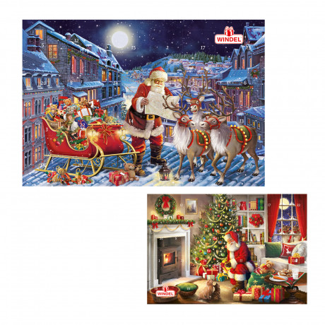 Windel Maxi Adventskalender, Windel Maxi большой шоколадный адвент-календарь 2026 с 24 фигурками, 180 г