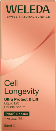WELEDA Cell Longevity Ultra Protect & Lift Liquid Lift Double Serum, 50 ml, Двухфазная сыворотка для лица Liquid Lift с астаксантином и NAD+ Booster для зрелой кожи, 50 мл
