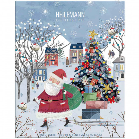 Heilemann Confiserie Kinder Adventskalender 2026 White Chocolate, Детский адвент-календарь 2026 Heilemann с 24 фигурками из белого шоколада, 175 г