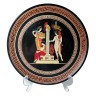 Apollo, Коллекционная керамическая тарелка репродукция картины 480г до н.э. "Электра и ее брат Орест и любовник Эгисф", 25см, Греция 1970-1980г.