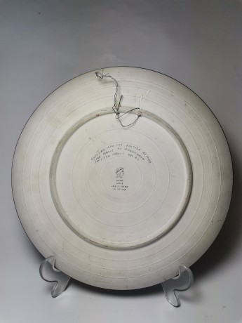 Apollo, Коллекционная керамическая тарелка репродукция картины 480г до н.э. "Электра и ее брат Орест и любовник Эгисф", 25см, Греция 1970-1980г.