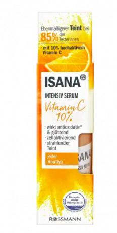 ISANA Intensiv Serum Vitamin C 10%, ИСАНА Интенсивная Сыворотка с витамином С 10% с омолаживающим эффектом, 30 мл