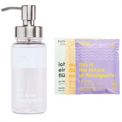 FUTURE STORIES Vorteilskit 3er Set Flussigseifen Pulver mit allen Sorten inkl. Pumpspender  Набор Advantage Kit из 3 жидких мыльных порошков всех типов, включая помповый дозатор.