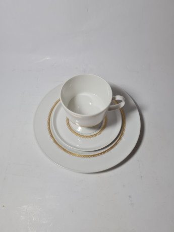 Rosenthal Bavaria, дизайнер Tapio Wirkkala Элегантное винтажное трио с золотым узором, Германия, 1960-70гг.