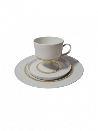 Rosenthal Bavaria, дизайнер Tapio Wirkkala Элегантное винтажное трио с золотым узором, Германия, 1960-70гг.