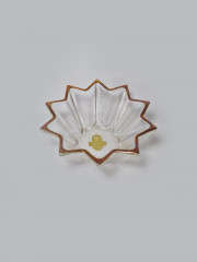 Конфетница винтажная в форме звезды, хрустальное стекло, позолота 24К, Германия, 1970-80гг.