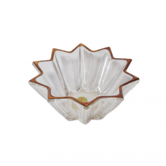 Конфетница винтажная в форме звезды, хрустальное стекло, позолота 24К, Германия, 1970-80гг.