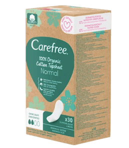 Carefree  Slipeinlagen Organic Cotton Normal 30 St, Карефри Ежедневные прокладки из органического хлопка Normal 30шт, 50 упаковок (1500 штук)