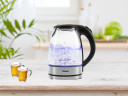 Tristar Tristar Wasserkocher, 1.7 l, 2200 W, Glas LED Beleuchtung 360° Edelstahlsockel, leise elektrisch ohne Kabel  Чайник Tristar, 1,7 л, 2200 Вт, стеклянное светодиодное освещение, основание из нержавеющей стали на 360°, бесшумный электрический без каб
