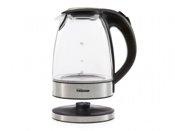 Tristar Tristar Wasserkocher, 1.7 l, 2200 W, Glas LED Beleuchtung 360° Edelstahlsockel, leise elektrisch ohne Kabel  Чайник Tristar, 1,7 л, 2200 Вт, стеклянное светодиодное освещение, основание из нержавеющей стали на 360°, бесшумный электрический без каб