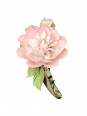 Статуэтка винтажная The Franklin Mint &quot;Роза Mme Pierre Oger&quot;, в розово-белых тонах, бисквитный фарфор, 16 х 6 см, Италия, 1985 год.