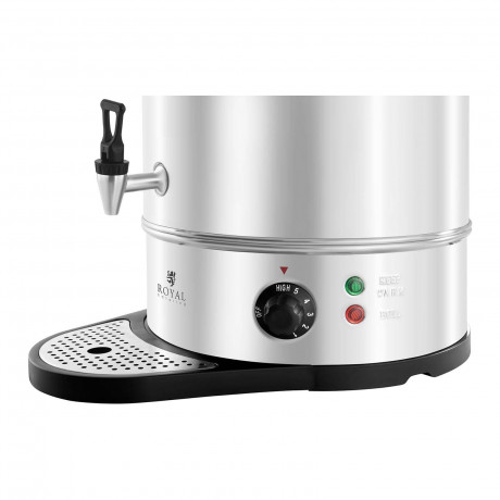 Royal Catering Royal Catering Heisswasserspender Wasserkocher 20 L Gluhweinkocher Teekocher Edelstahl Abtropfschale, 20 l, 2200 W Диспенсер для горячей воды Royal Catering, чайник 20 л, глинтвейн, чайник, поддон из нержавеющей стали, 20 л, 2200 Вт