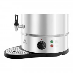 Royal Catering Royal Catering Heisswasserspender Wasserkocher 20 L Gluhweinkocher Teekocher Edelstahl Abtropfschale, 20 l, 2200 W  Диспенсер для горячей воды Royal Catering, чайник 20 л, глинтвейн, чайник, поддон из нержавеющей стали, 20 л, 2200 Вт