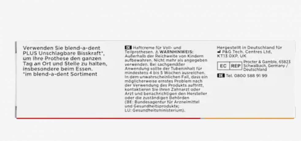 blend-a-dent Plus 3stk, Blend-a-dent Plus Контактный крем для зубных протезов для длительной и прочной фиксации, 3 шт х 40 г