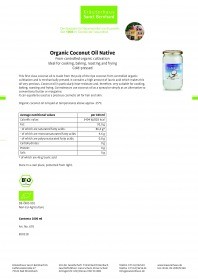 Krauterhaus Sanct Bernhardt Organic Coconut Oil 1000 ml cold pressed, 1 литр