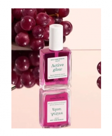 Manucurist Active Glow Grape Уходовый лак для ногтей с эффектом сияния и укрепления, Grape, 15 мл