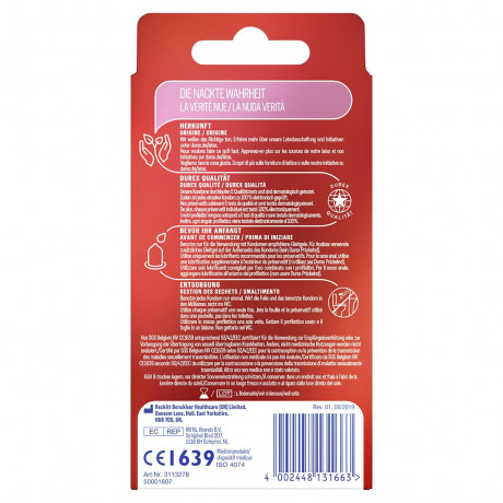 Durex Durex Gefuhlsecht Ultra Kondome Безопасные ультра презервативы Durex