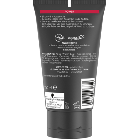 Schwarzkopf Taft Styling Gel Power Haltegrad 5 sehr starker Halt, Тафт Гель для укладки сильной фиксации 5, 150 мл