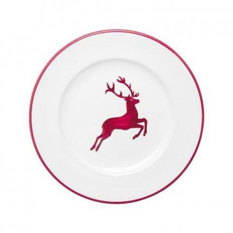 Gmundner Keramik Gmundner Keramik Rubinroter Hirsch Dessertteller / Fruhstucksteller Gourmet d: 18 cm / h: 1,8 cm Gmundner Ceramic Ruby Red Deer Десертная тарелка / Тарелка для завтрака Gourmet d: 18 см / высота: 1,8 см